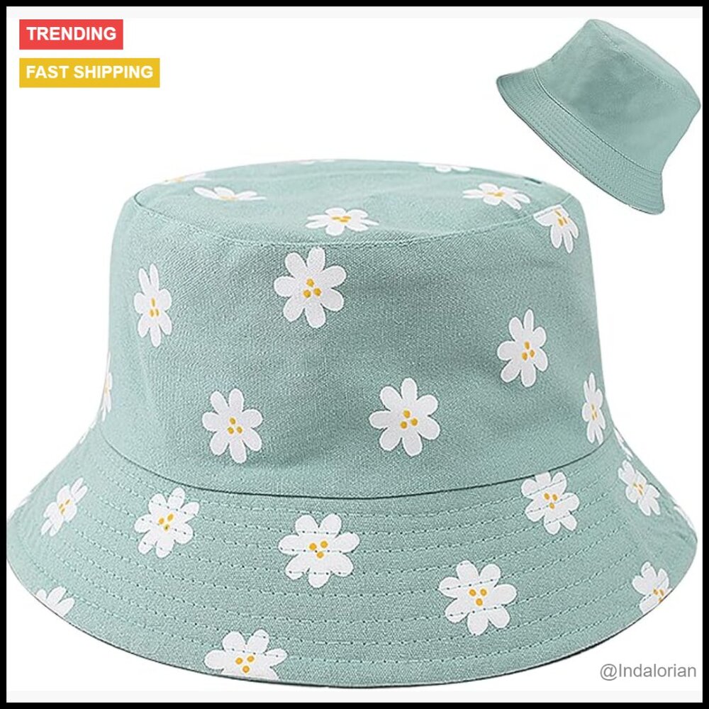 Reversible Bucket Hat Packable Cotton Unisex Sun Protection Travel Beach